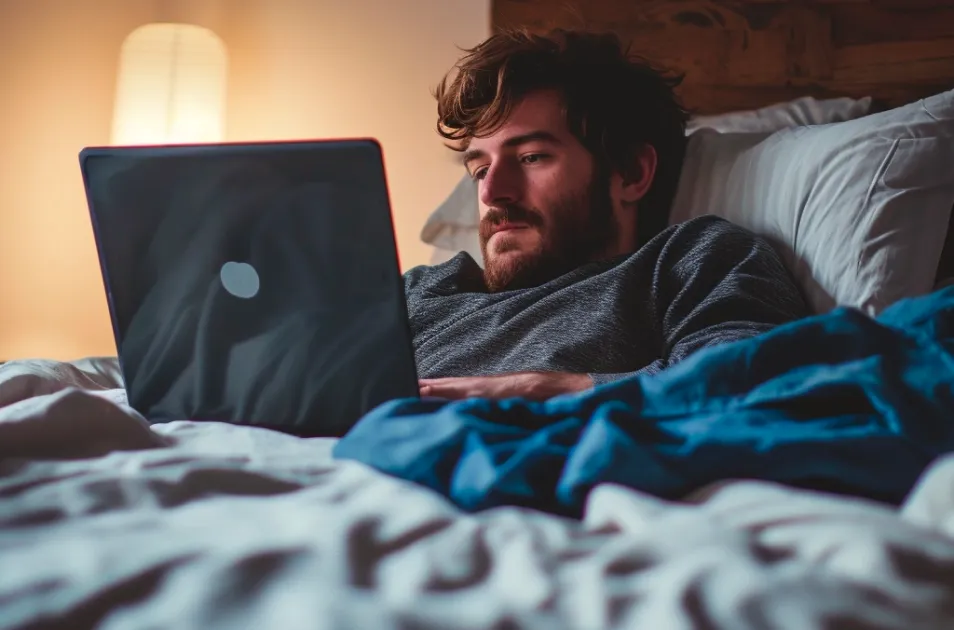 Person sending a message on their phone.